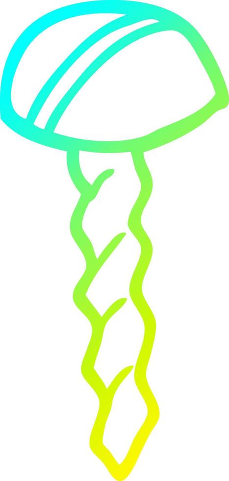 cold gradient line drawing cartoon screw vector