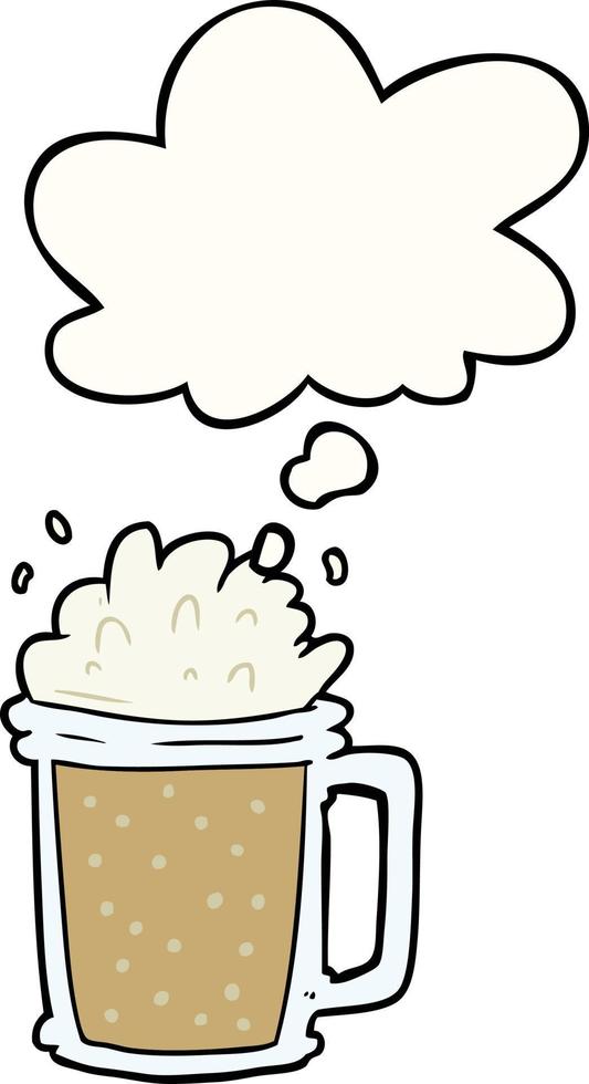 cartoon beer and thought bubble vector