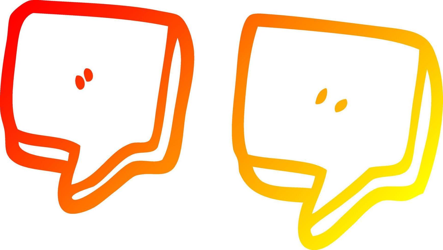 warm gradient line drawing cartoon quotation marks vector