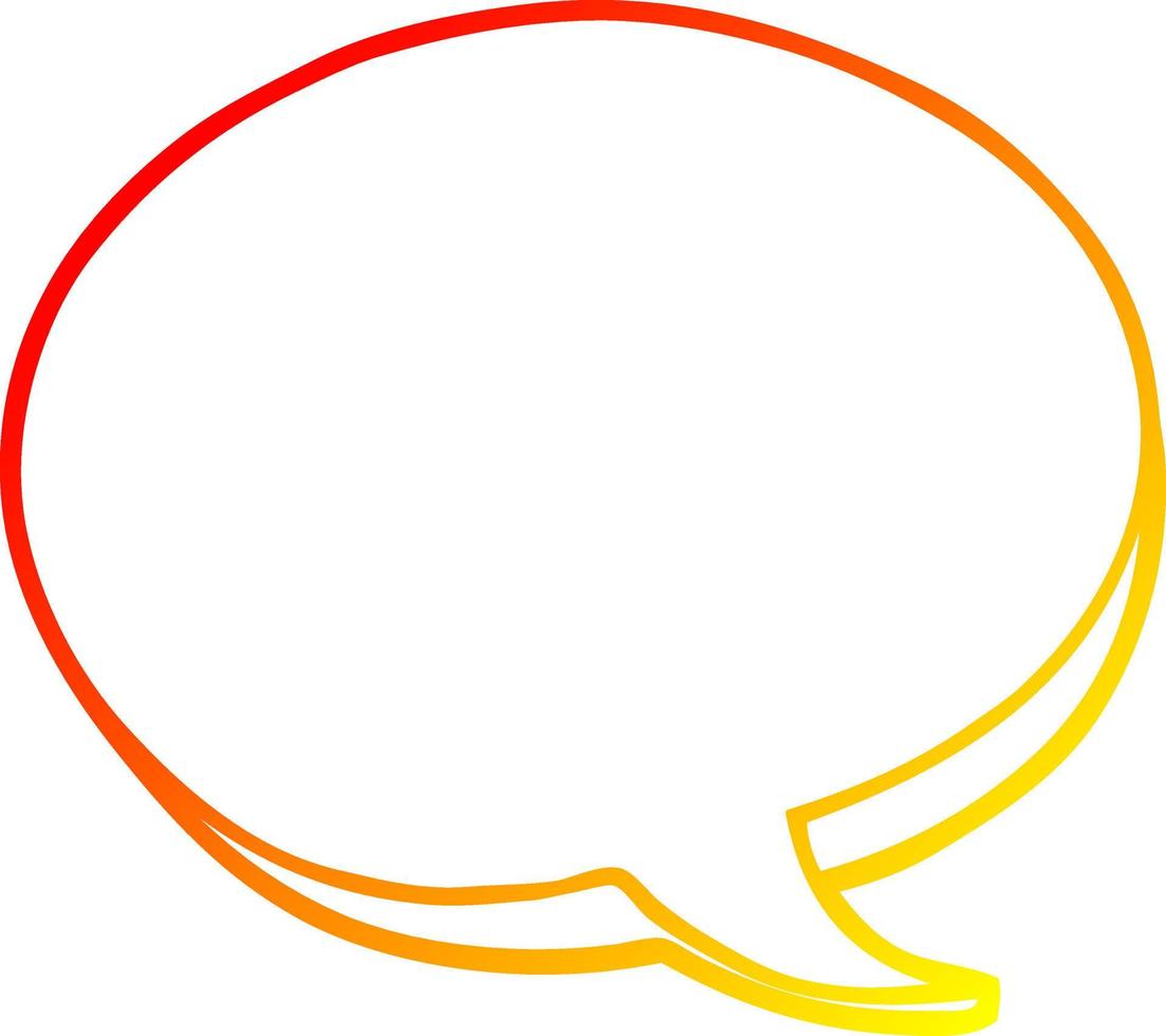 warm gradient line drawing cartoon red speech bubble vector