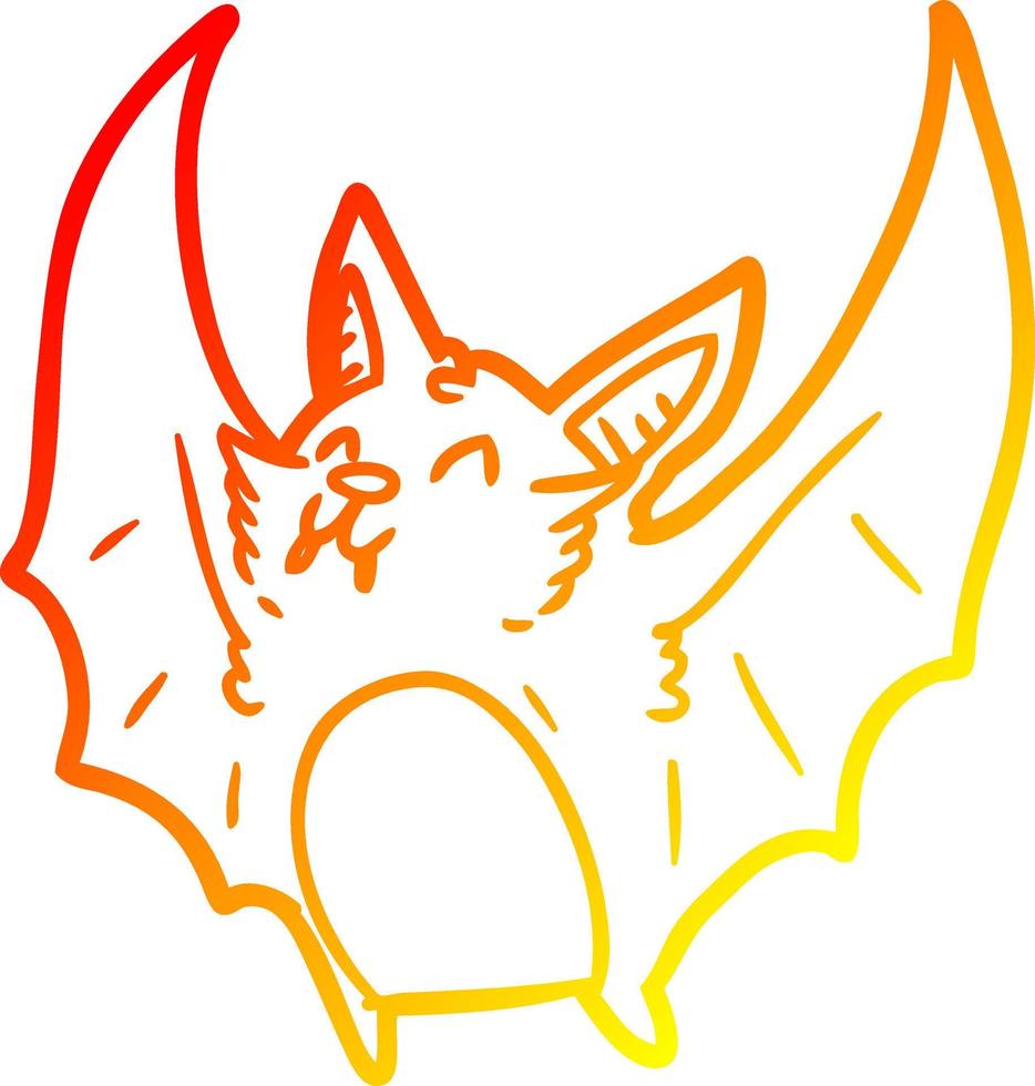 warm gradient line drawing vampire halloween bat vector