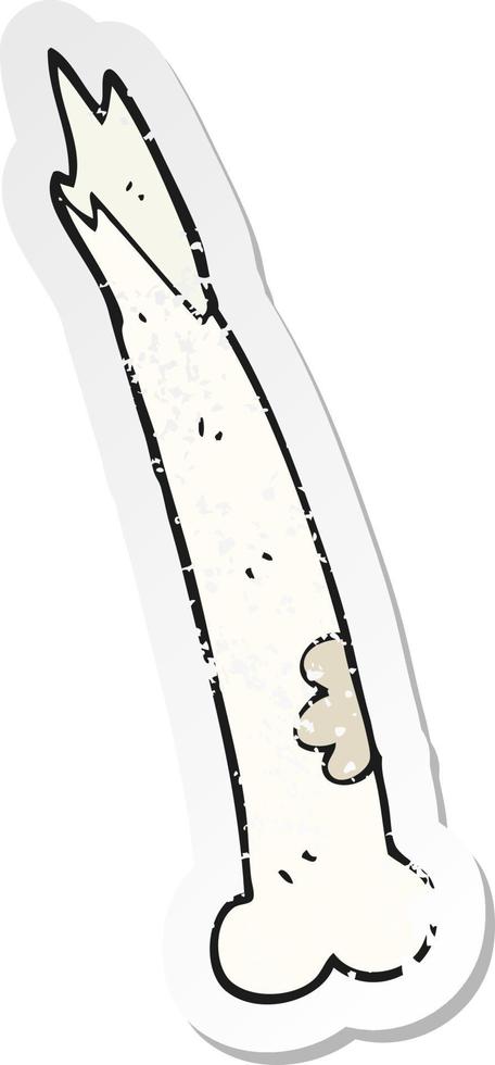 retro distressed sticker of a cartoon broken bone vector