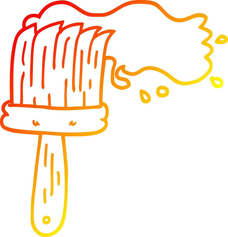 warm gradient line drawing cartoon paint brush vector
