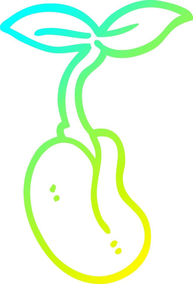 cold gradient line drawing cartoon seedling vector
