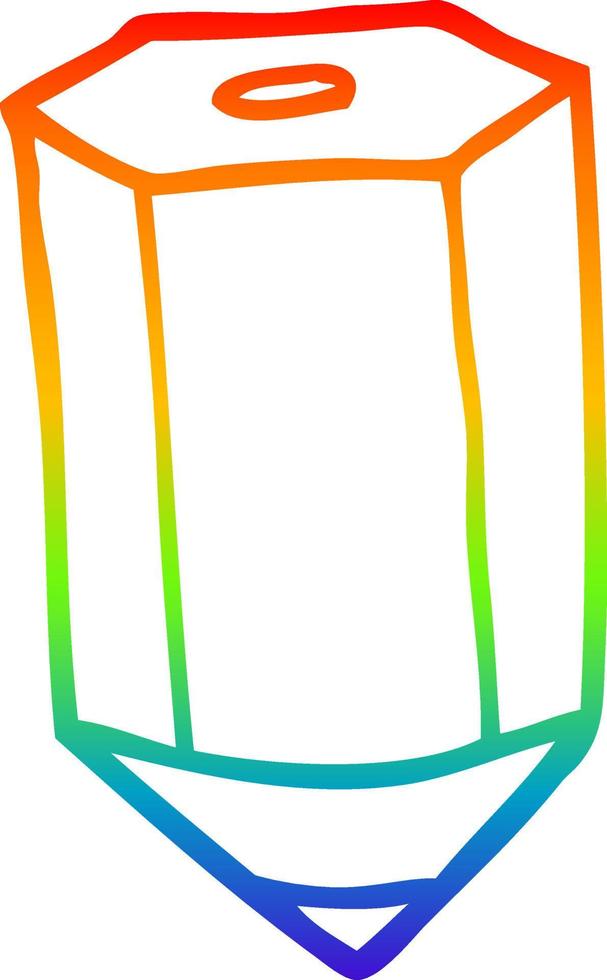 rainbow gradient line drawing cartoon colored pencil vector