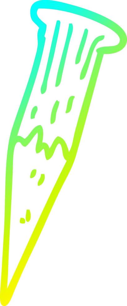 cold gradient line drawing cartoon bloody vampire stake vector
