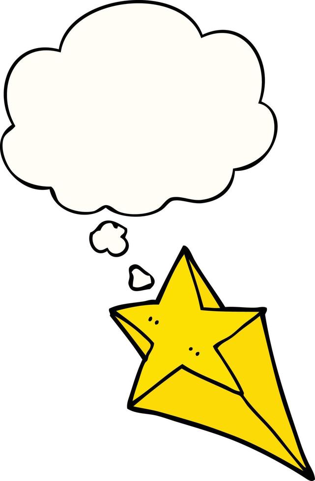 cartoon shooting star and thought bubble vector