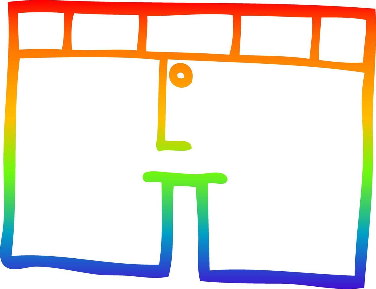 rainbow gradient line drawing cartoon underwear vector