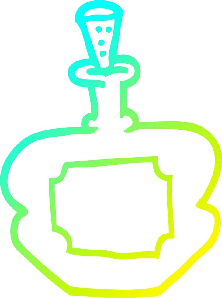 cold gradient line drawing cartoon perfume bottle vector