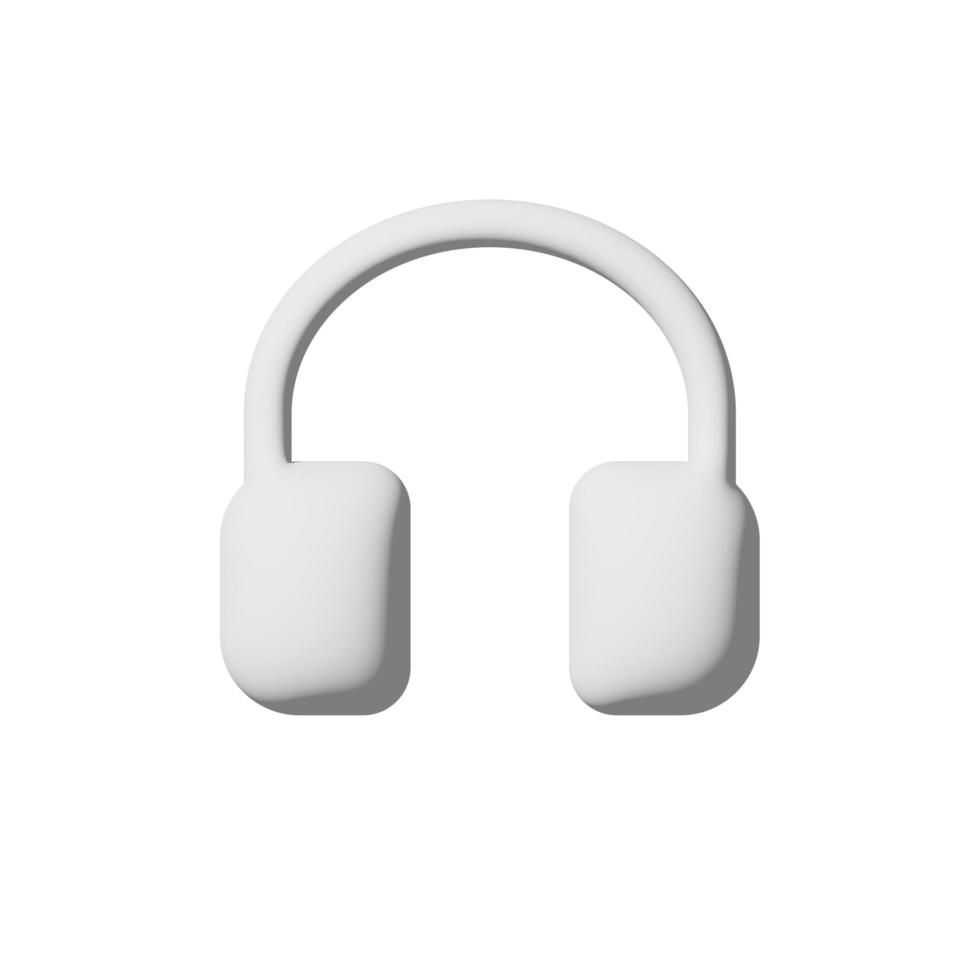 Headphone icon 3d isolated on white background Paper art style photo
