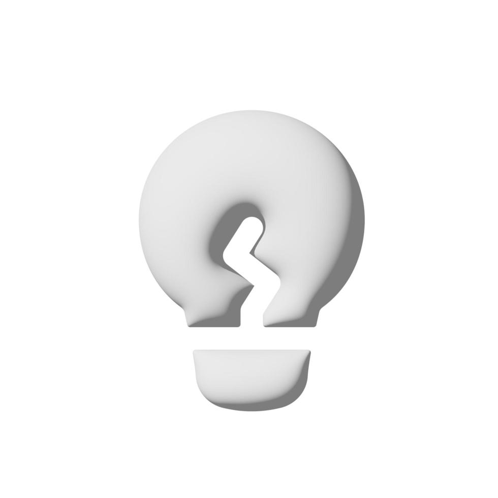 Lightbulb icon 3d isolated on white background Paper art style photo