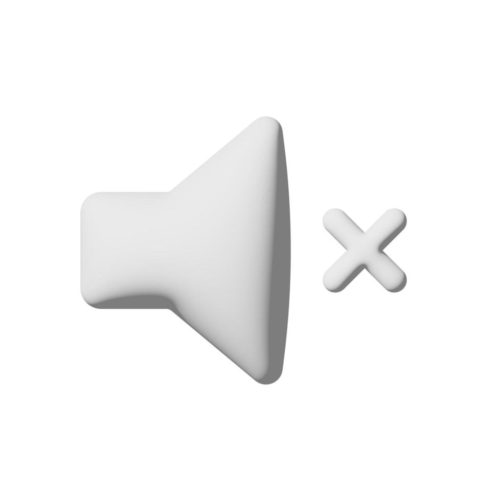Volume off icon 3d isolated on white background Paper art style photo