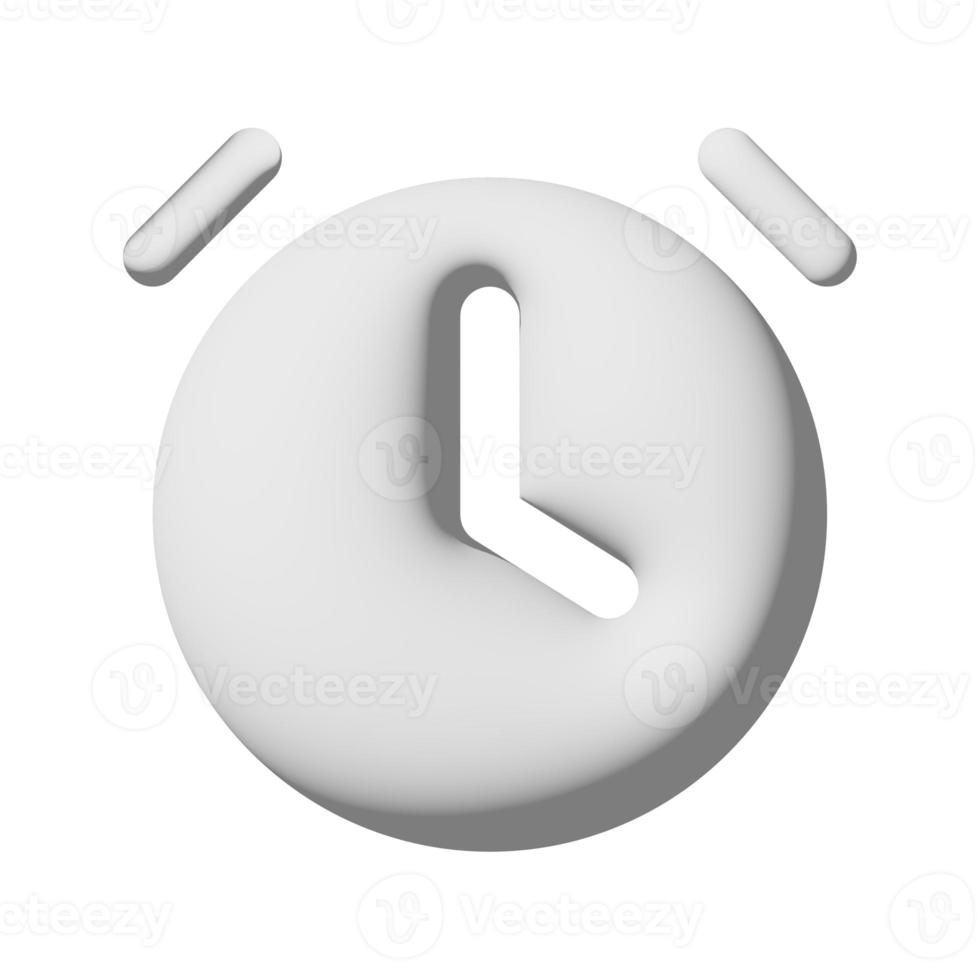 Alarm icon 3d isolated on white background photo