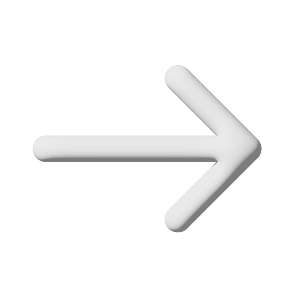 Arrow right icon 3d isolated on white background Paper art style photo