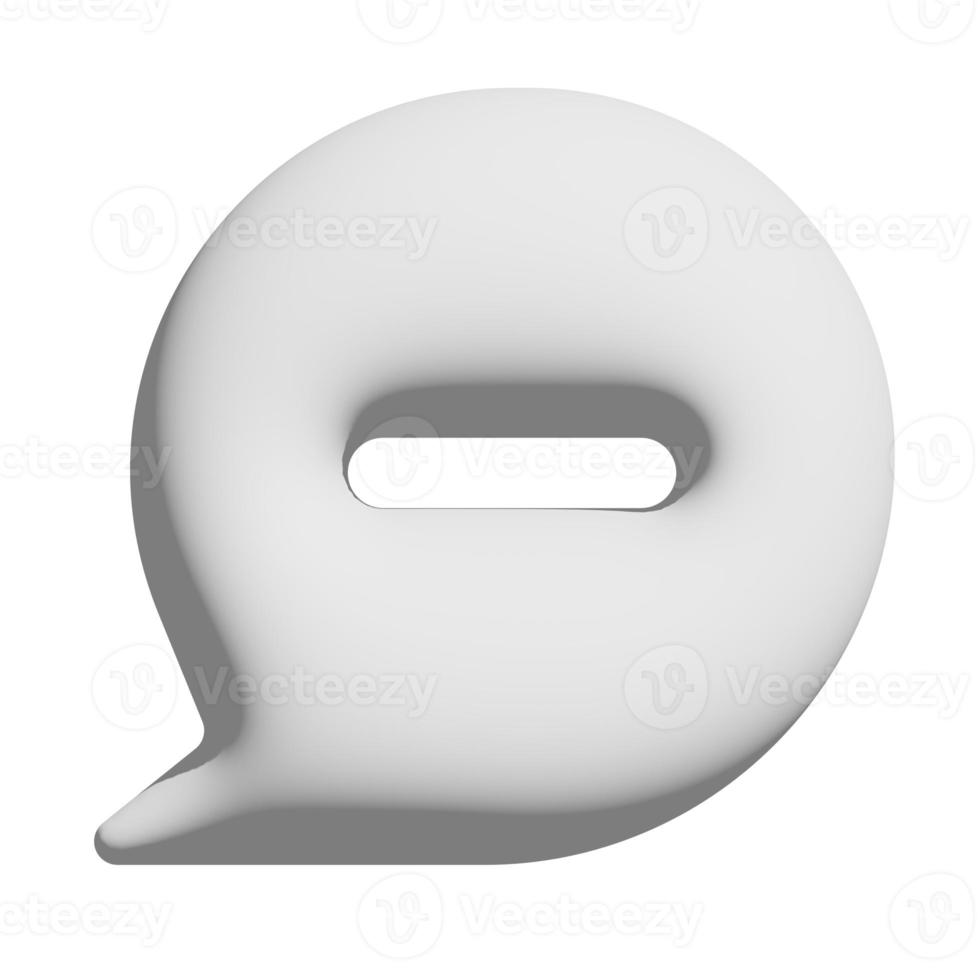 Comment minus icon 3d isolated on white background photo