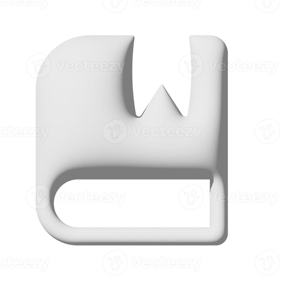 Book mark icon 3d isolated on white background photo