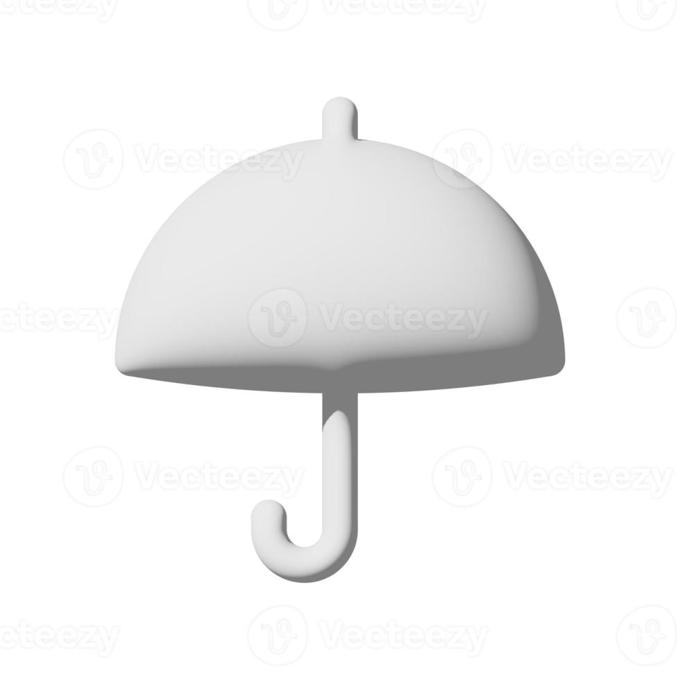 Umbrella icon 3d isolated on white background photo