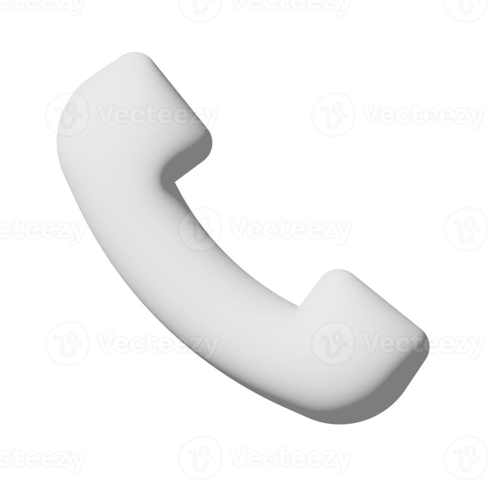 Phone icon 3d isolated on white background photo