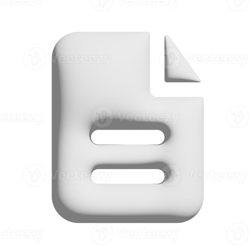 Document icon 3d isolated on white background photo