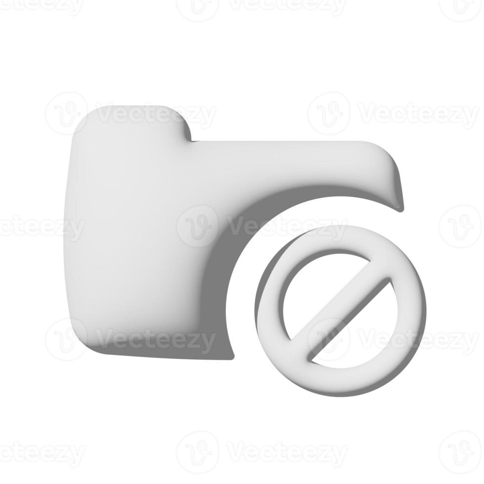Folder block icon 3d isolated on white background photo