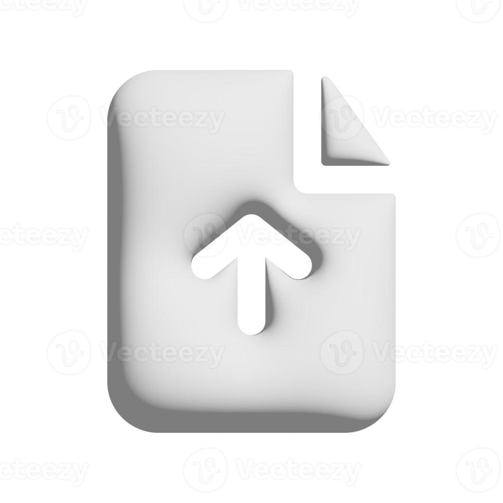 File upload icon 3d isolated on white background photo