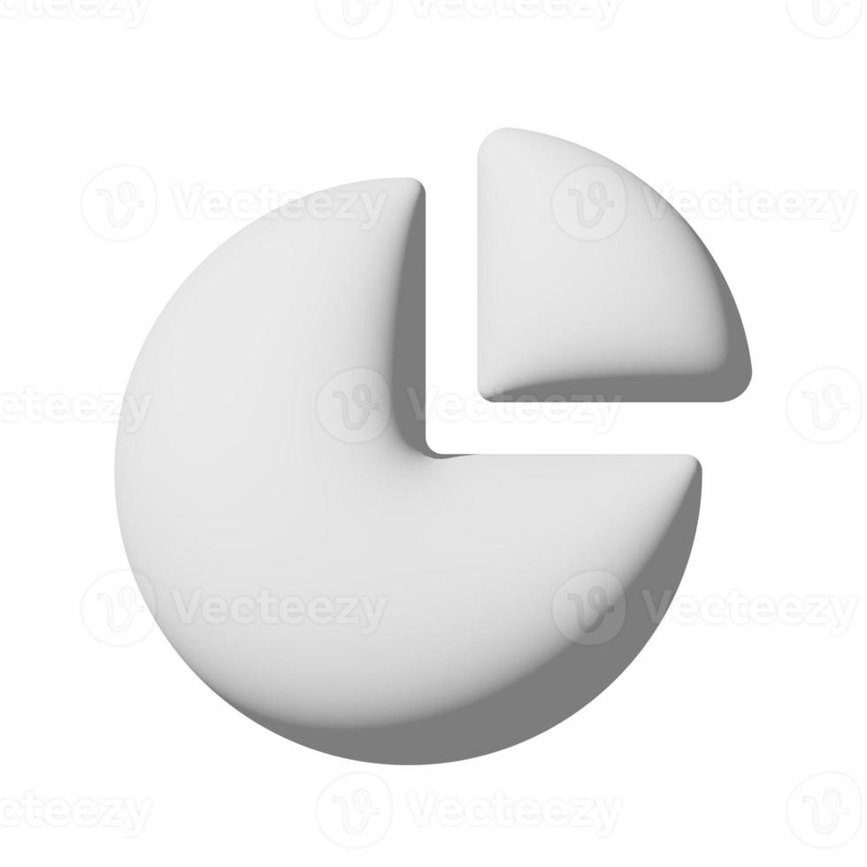 Chart pie icon 3d isolated on white background photo