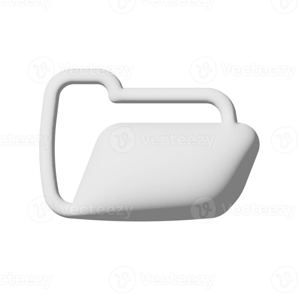 Folder open icon 3d isolated on white background photo