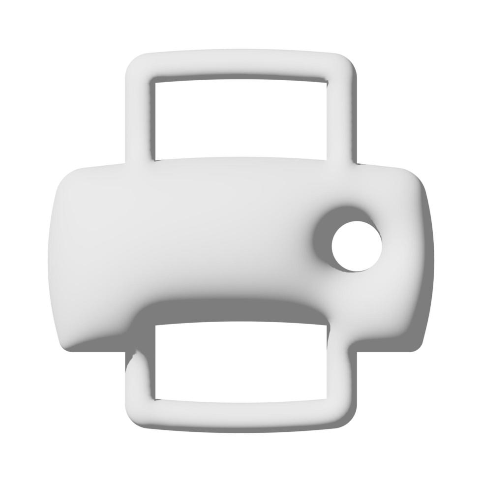 Printer icon 3d isolated on white background photo
