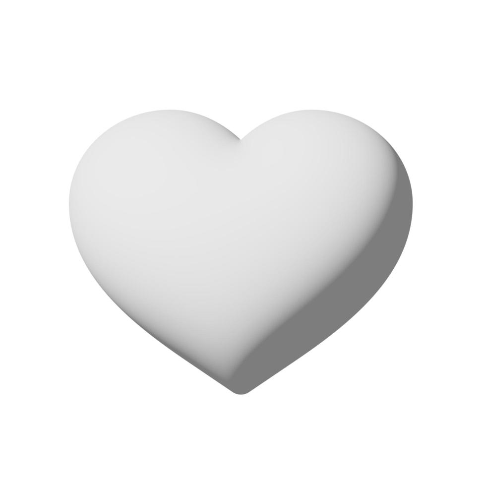 Heart icon 3d isolated on white background Paper art style photo