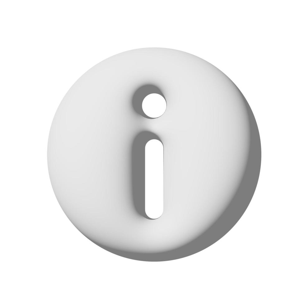 Info circle icon 3d isolated on white background Paper art style photo