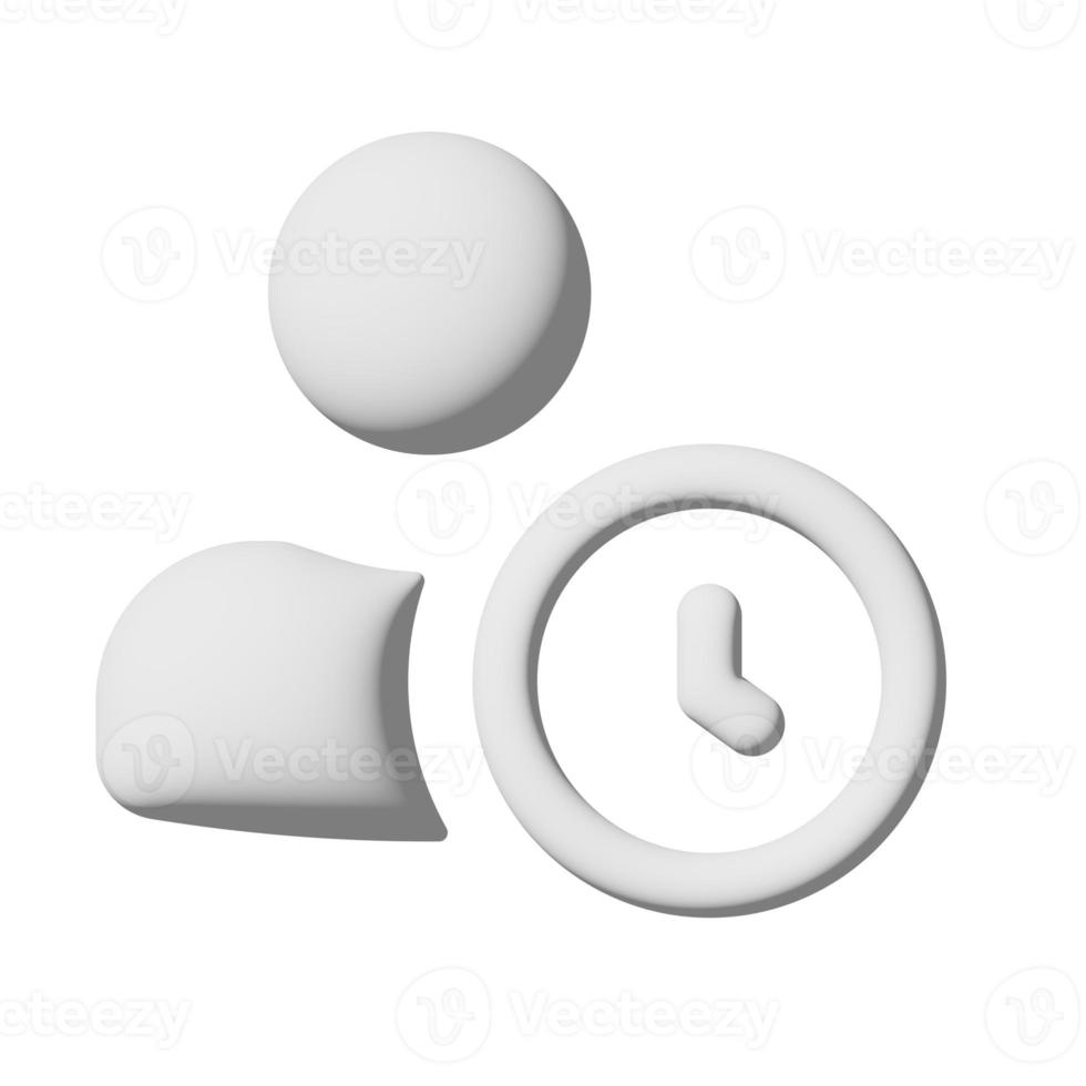 User cloc icon 3d isolated on white background photo