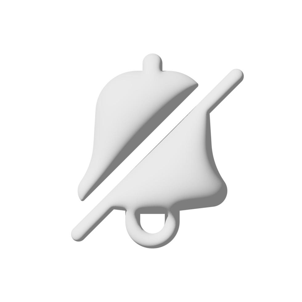 Notification off icon 3d isolated on white background Paper art style photo