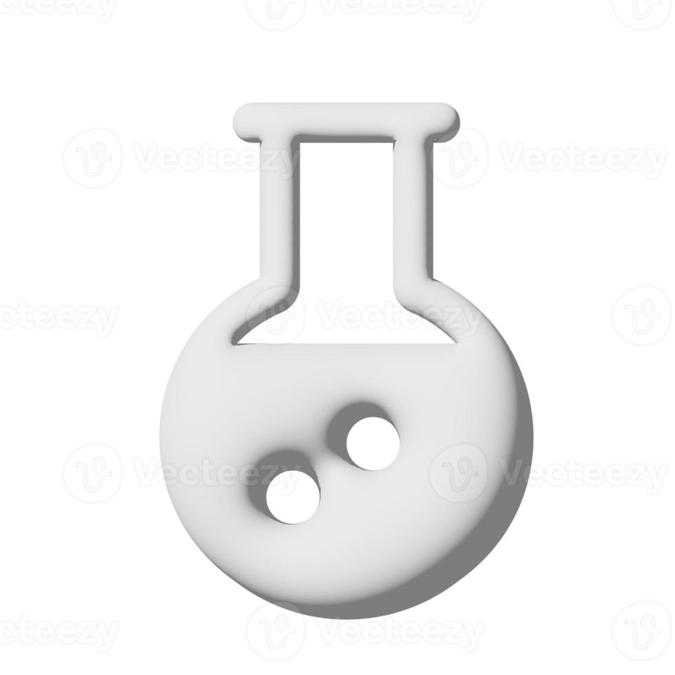 Flask icon 3d isolated on white background photo