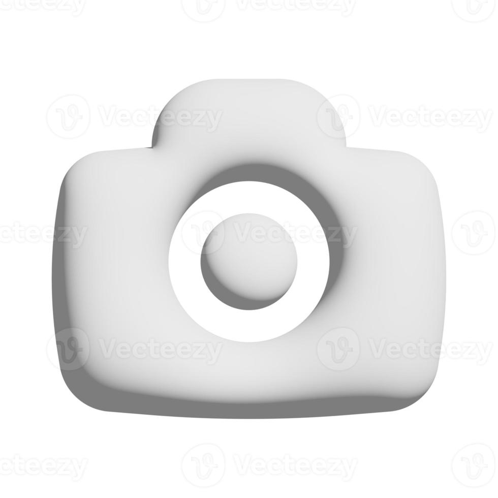 Camera icon 3d isolated on white background photo