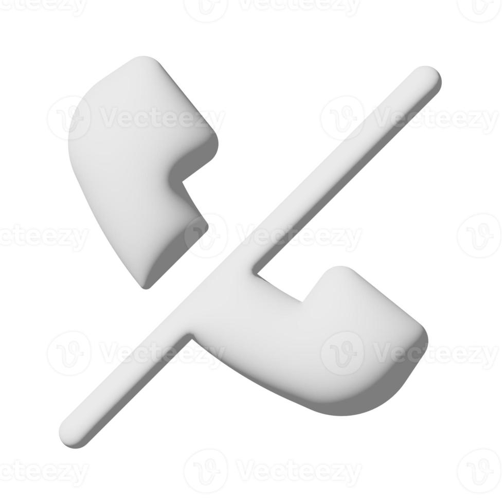 Phone off icon 3d isolated on white background photo
