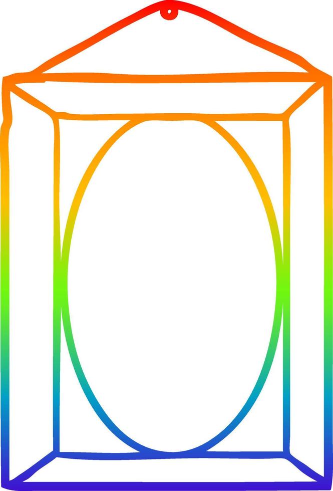 rainbow gradient line drawing picture frame vector