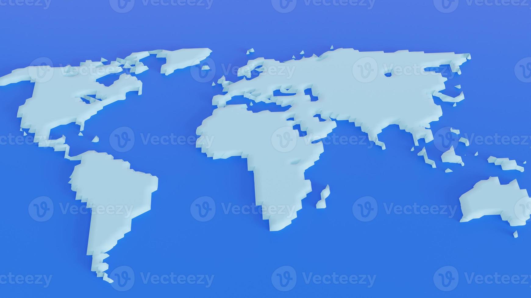 World Map 3d blue. 3d illustration. photo