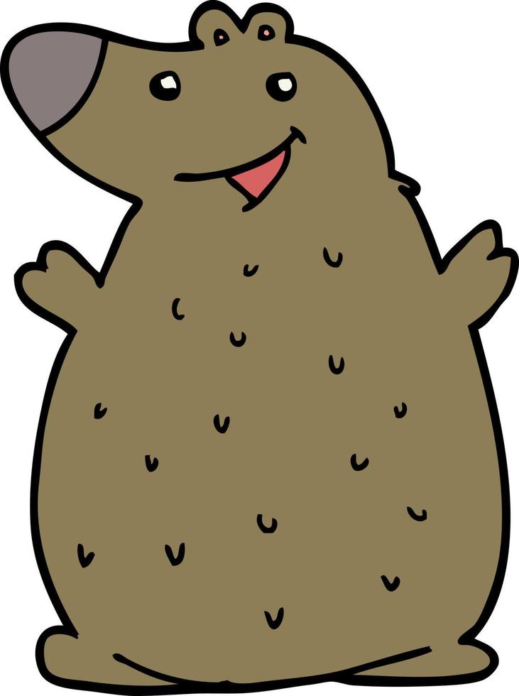 cartoon happy bear vector
