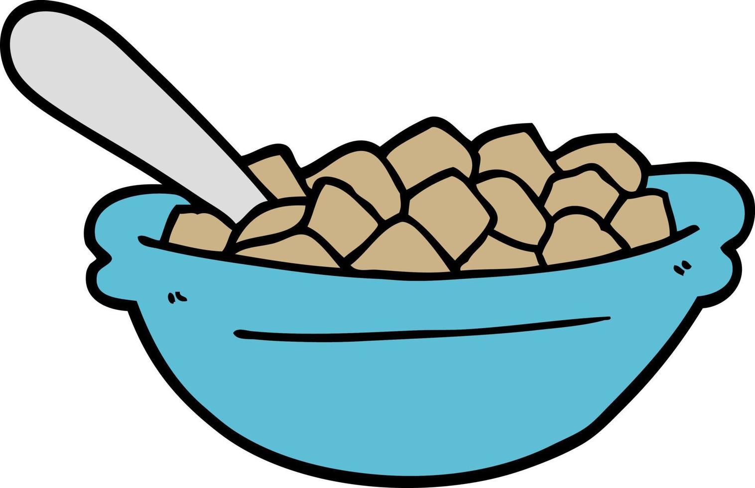 tazón de cereal de dibujos animados vector