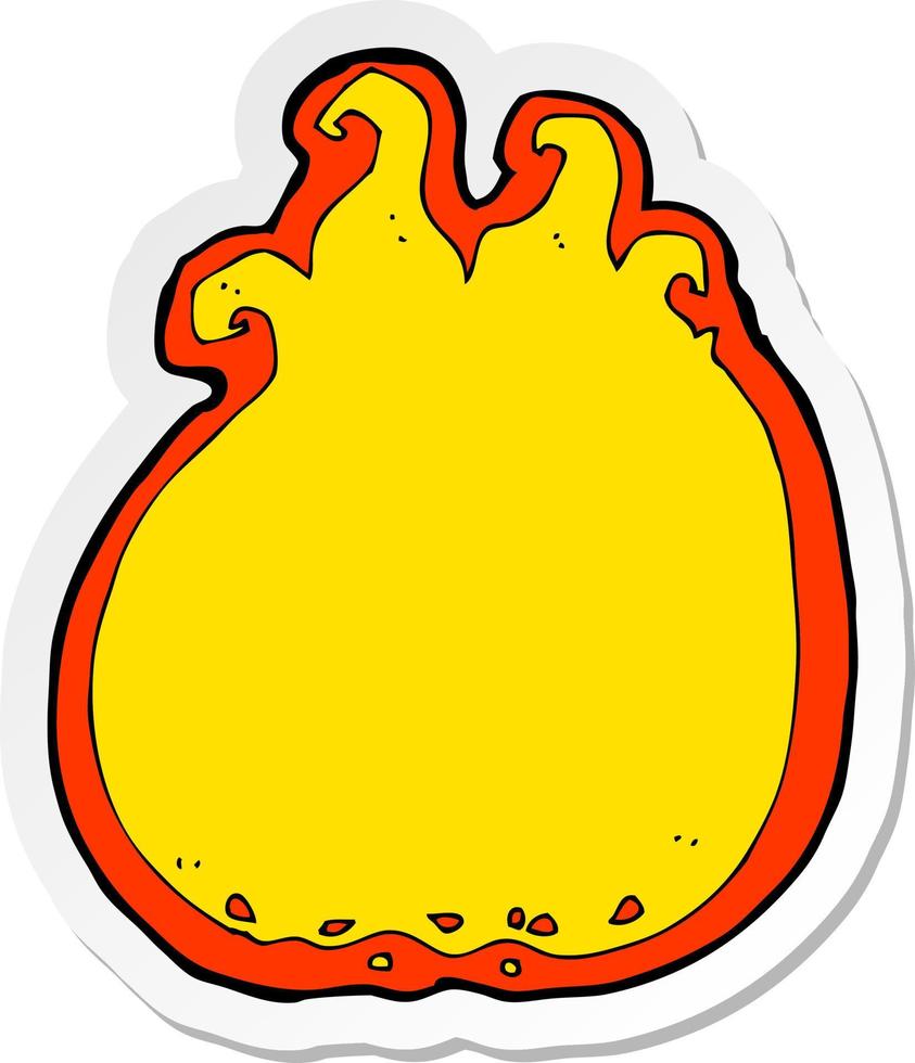 sticker of a cartoon flame border vector