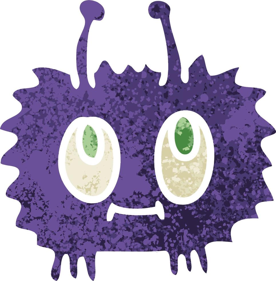 quirky retro illustration style cartoon alien vector
