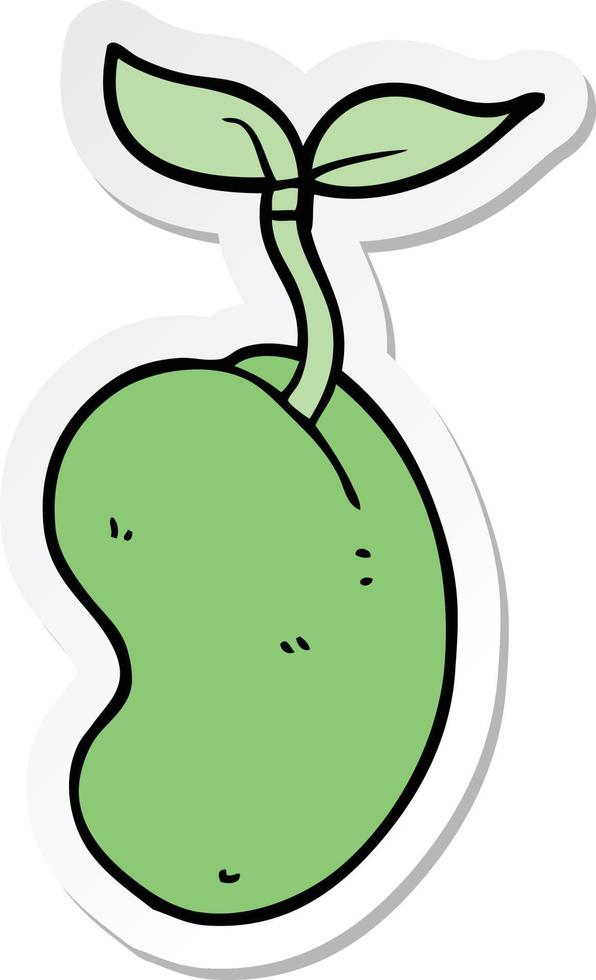 sticker of a cartoon sprouting seed vector