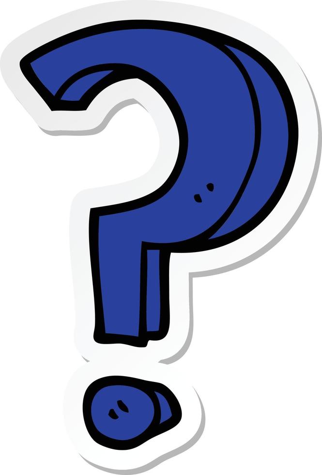 sticker of a cartoon question mark vector