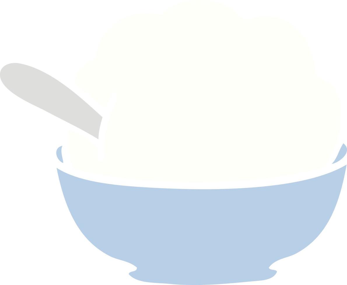 quirky hand drawn cartoon ice cream bowl vector