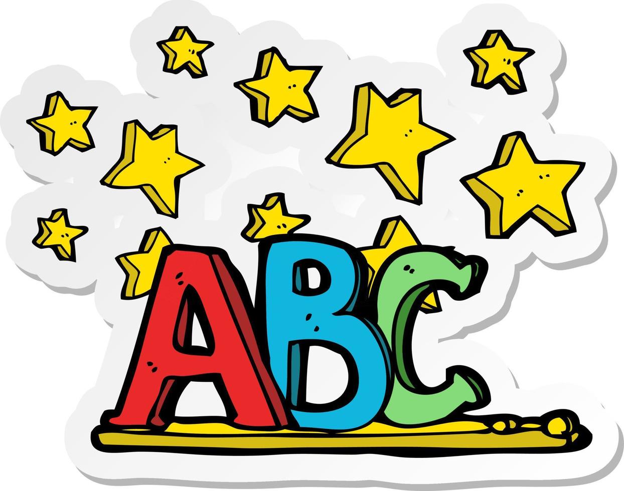 sticker of a ABC cartoon vector