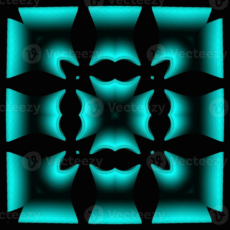 Creative 3d design blue ornate ornamental texture details on black background photo