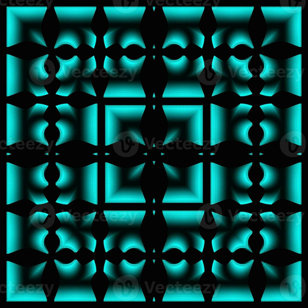 Creative 3d design blue ornate ornamental texture details on black background photo
