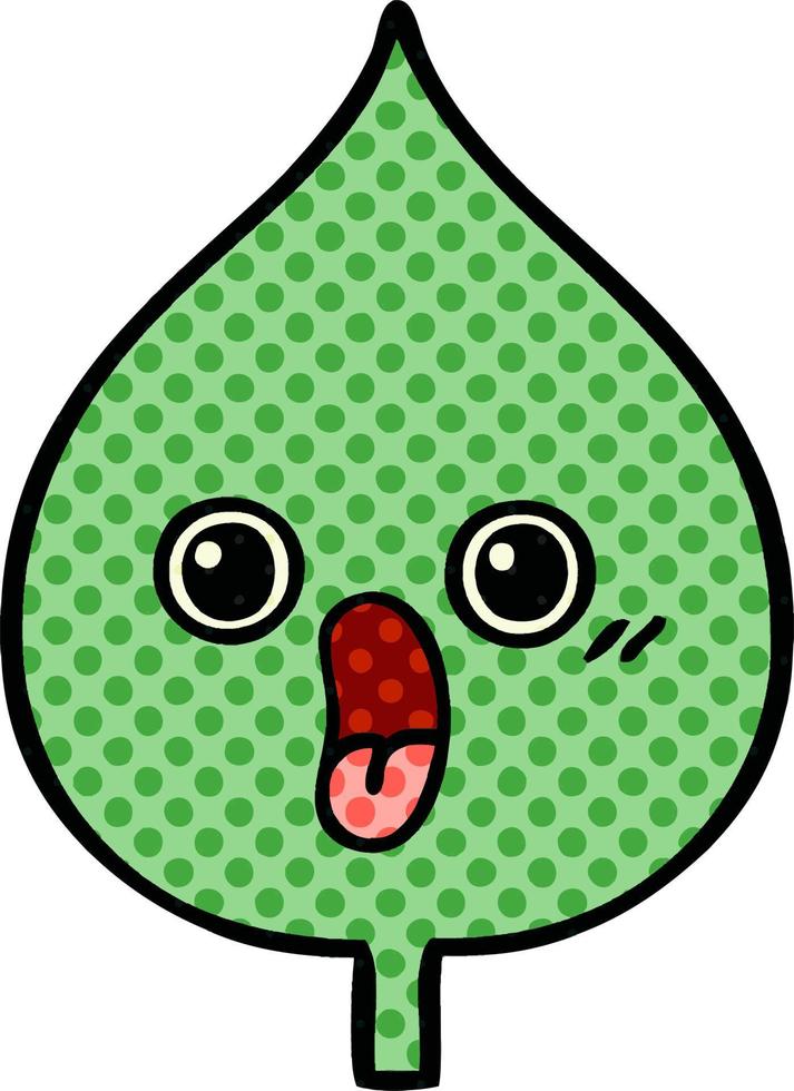 comic book style cartoon expressional leaf vector