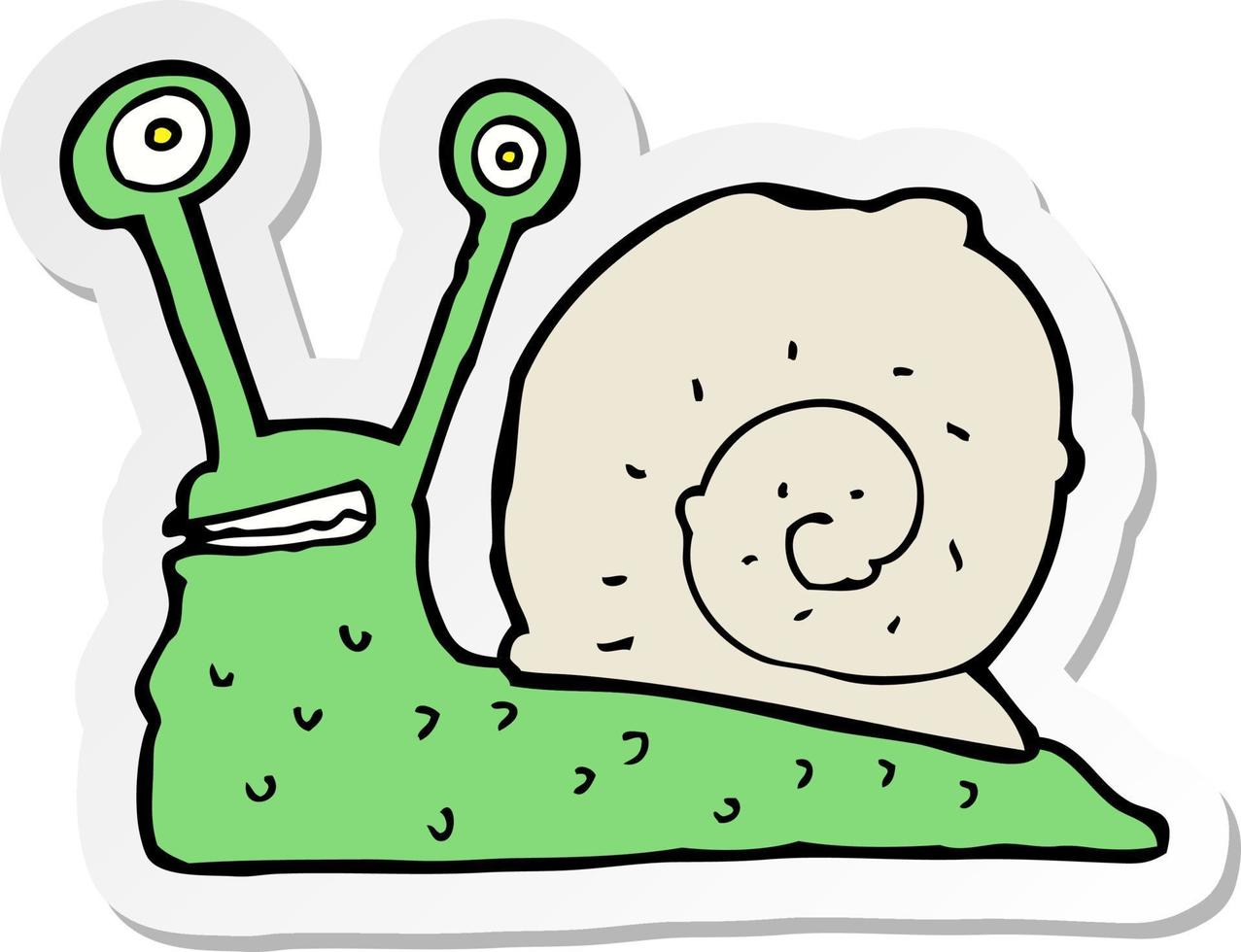 sticker of a cartoon snail vector