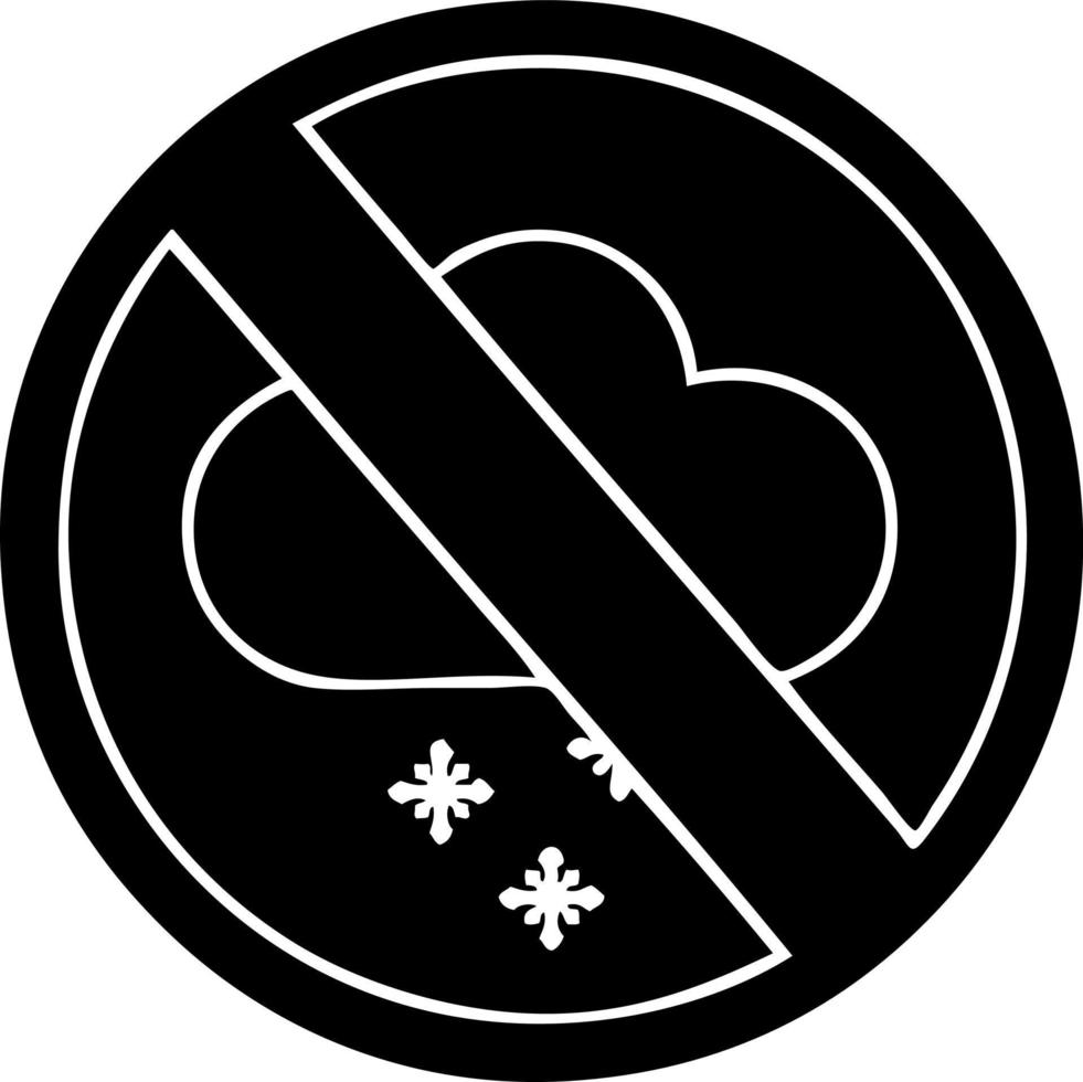 símbolo plano sin señal de nieve permitida vector